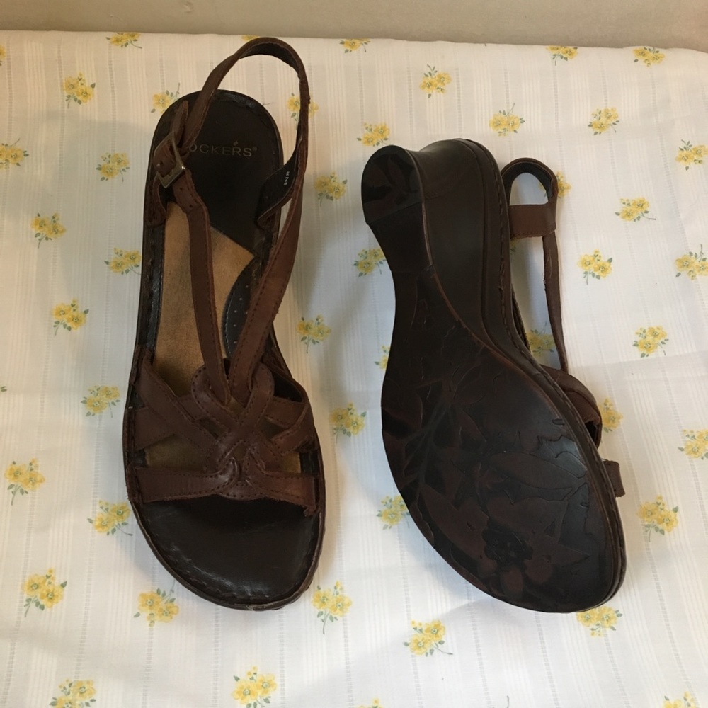 Dockers women's brown leather sandals - 8M